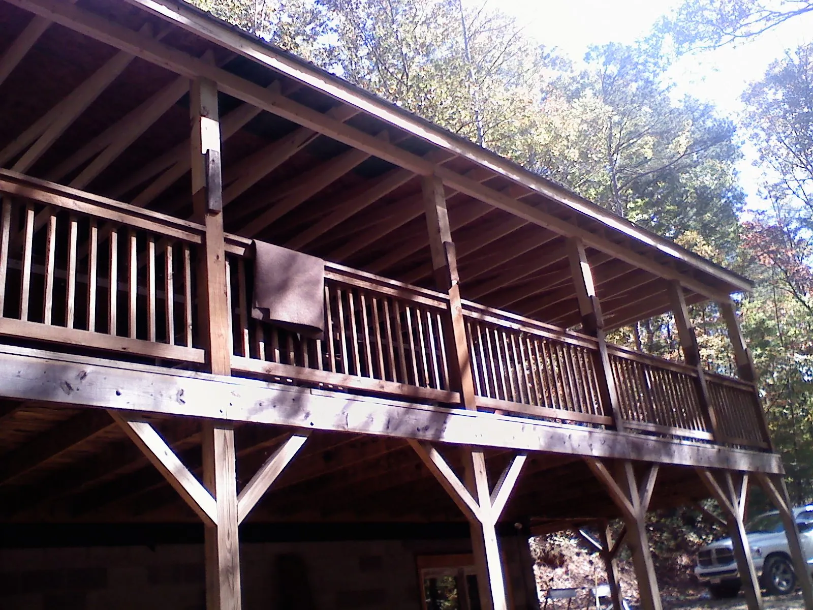 Timber framing under a new elevated porch and deck — Roof Leak Repair in Siloam by Roofing Brothers